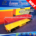 Low price 3 axles flat deck truck container carrier trailer for sale (skeleton chassis type optional)